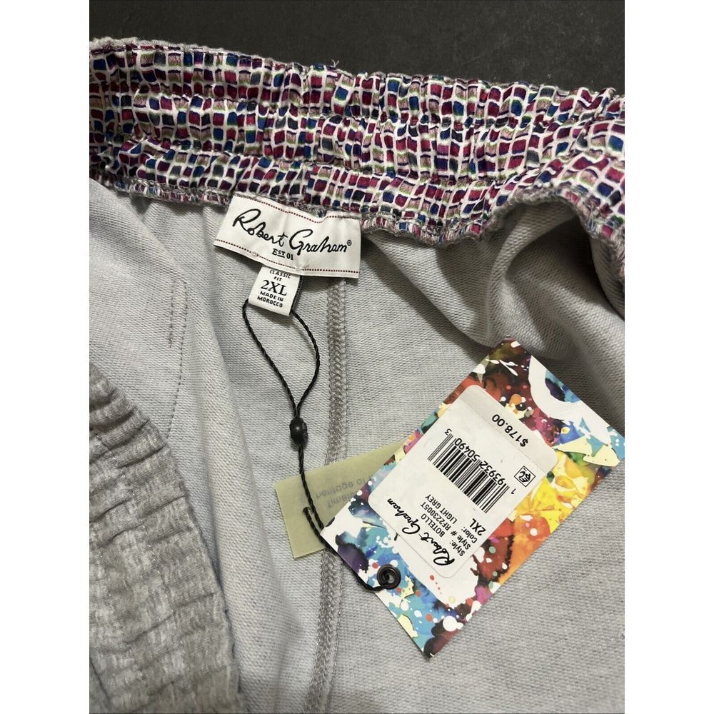 Robert Graham Men's Joggers Sweatpants Size XXL Light Grey Botello Classis Fit - Picture 8 of 9